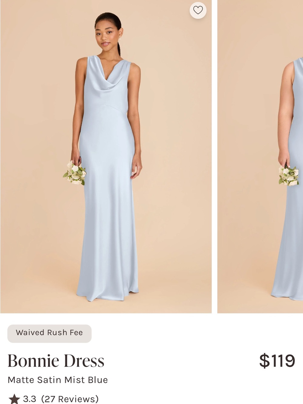 Birdy Grey Bonnie Matte Satin Mist Blue Maxi Dress